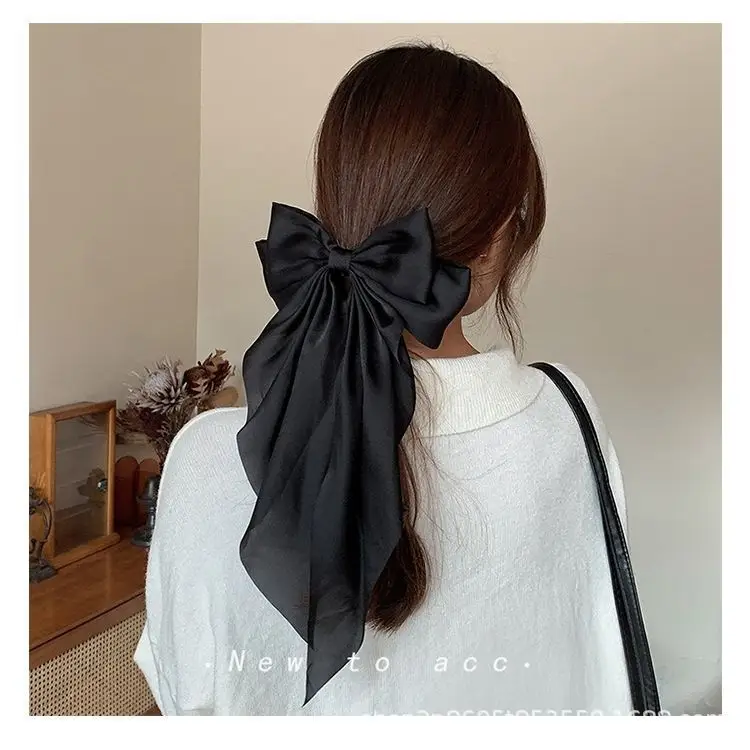 Bow Hairpin Long Ribbon Large Vintage Wine Red - Image 20