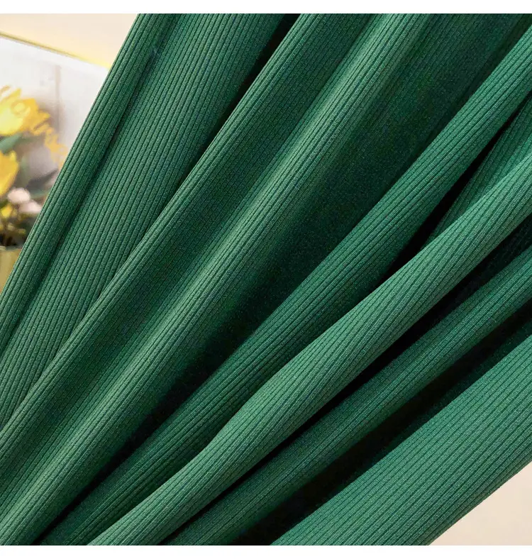 Green Wide Leg Drawstring Capri Pants 150kg Ice Silk — feature 23