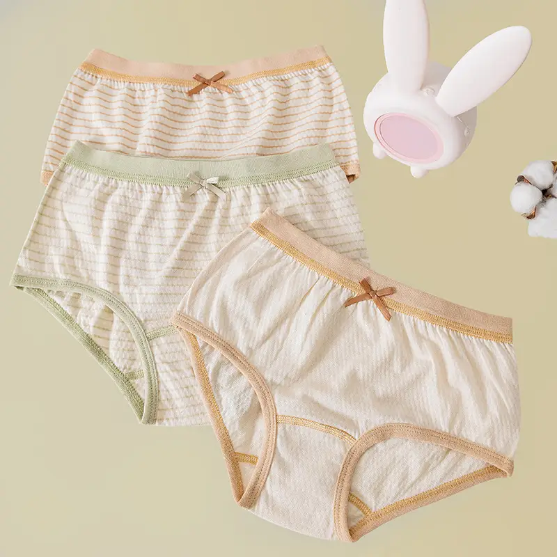 5A Antibacterial Cotton Girls Briefs Natural Colored - Image 10