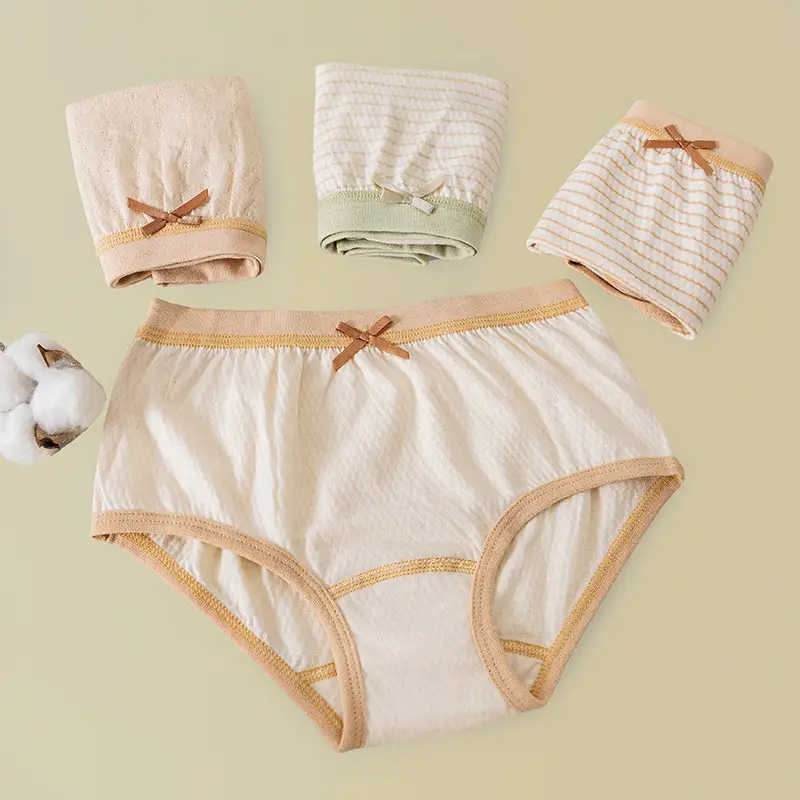 5A Antibacterial Cotton Girls Briefs Natural Colored - Image 11