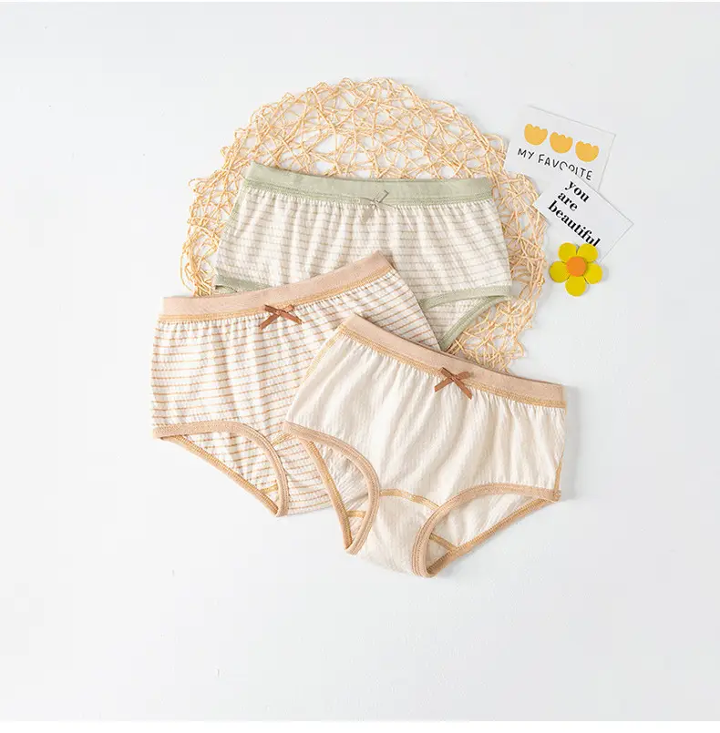 5A Antibacterial Cotton Girls Briefs Natural Colored — feature 14