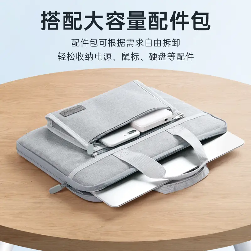 15.6 Inch Laptop Bag Gray Large Capacity - Image 5