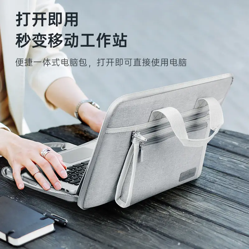 15.6 Inch Laptop Bag Gray Large Capacity - Image 6