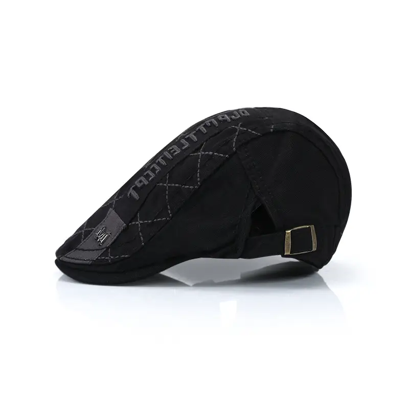 Men's Black Letter Feather Cap Pure Cotton Summer Breathable - Image 9