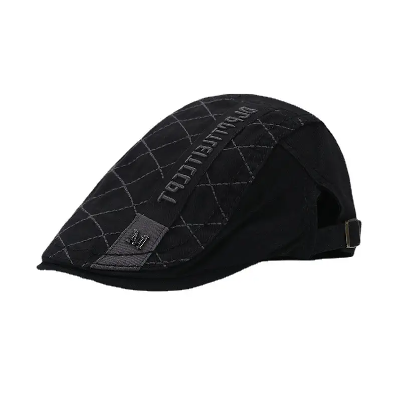 Men's Black Letter Feather Cap Pure Cotton Summer Breathable - Image 11