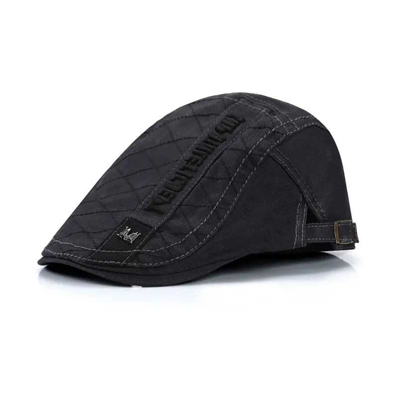 Men's Black Letter Feather Cap Pure Cotton Summer Breathable - Image 2