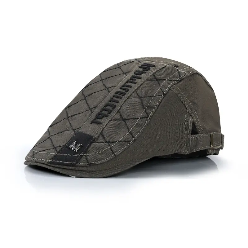 Men's Black Letter Feather Cap Pure Cotton Summer Breathable - Image 4
