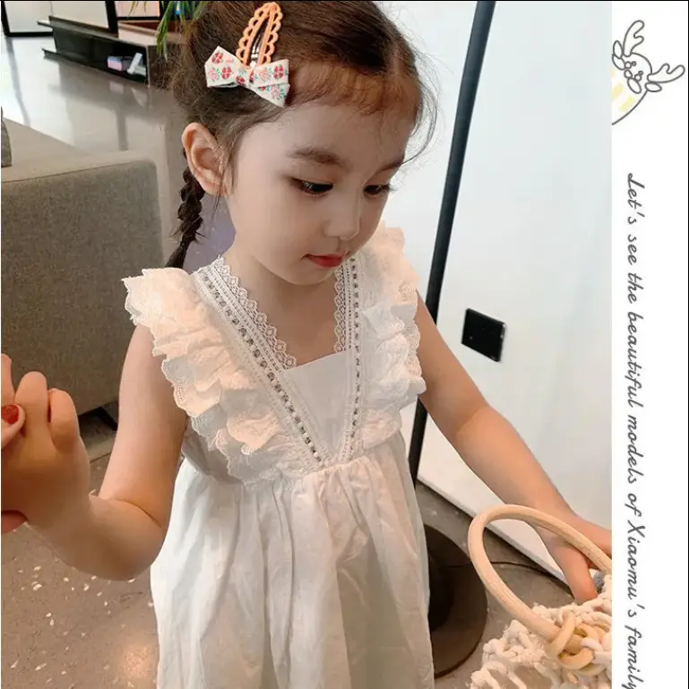 2023 Summer Girls' White Korean Style Sleeveless Dress - Image 2