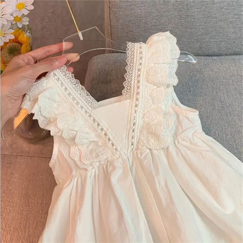 2023 Summer Girls' White Korean Style Sleeveless Dress - Image 3