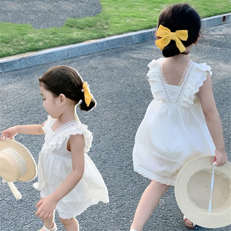2023 Summer Girls' White Korean Style Sleeveless Dress - Image 4