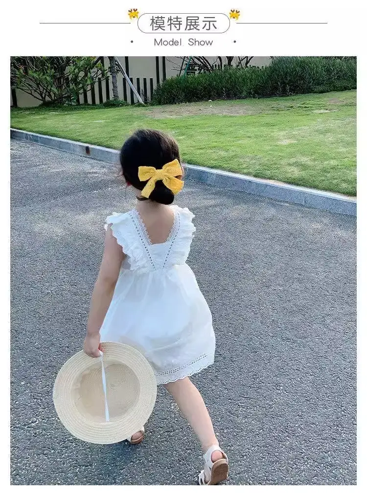 2023 Summer Girls' White Korean Style Sleeveless Dress — feature 2