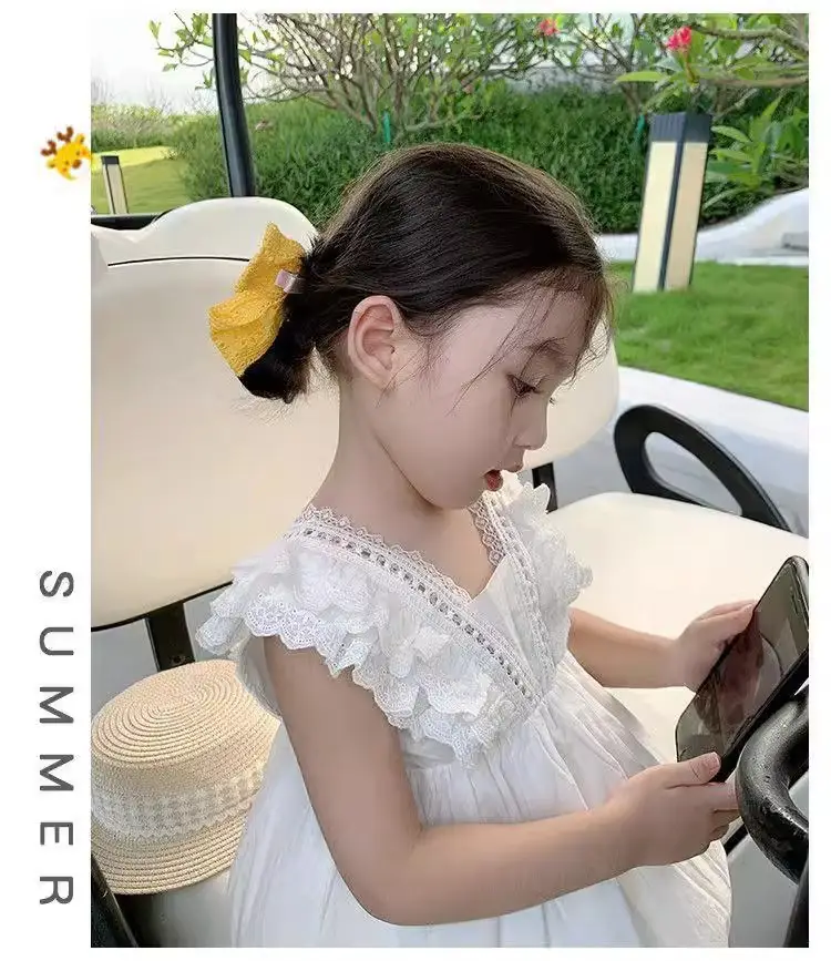 2023 Summer Girls' White Korean Style Sleeveless Dress — feature 7