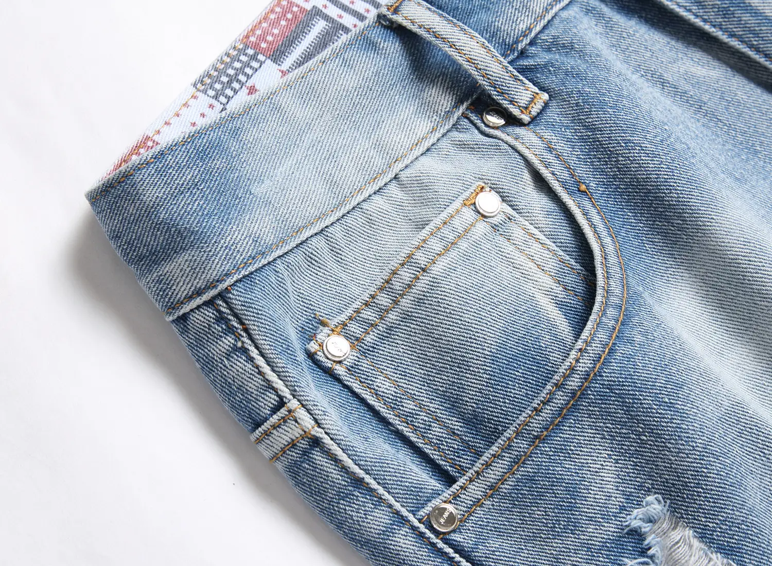 Men's 2023 Denim Shorts Set with Colorful Cuff — feature 17