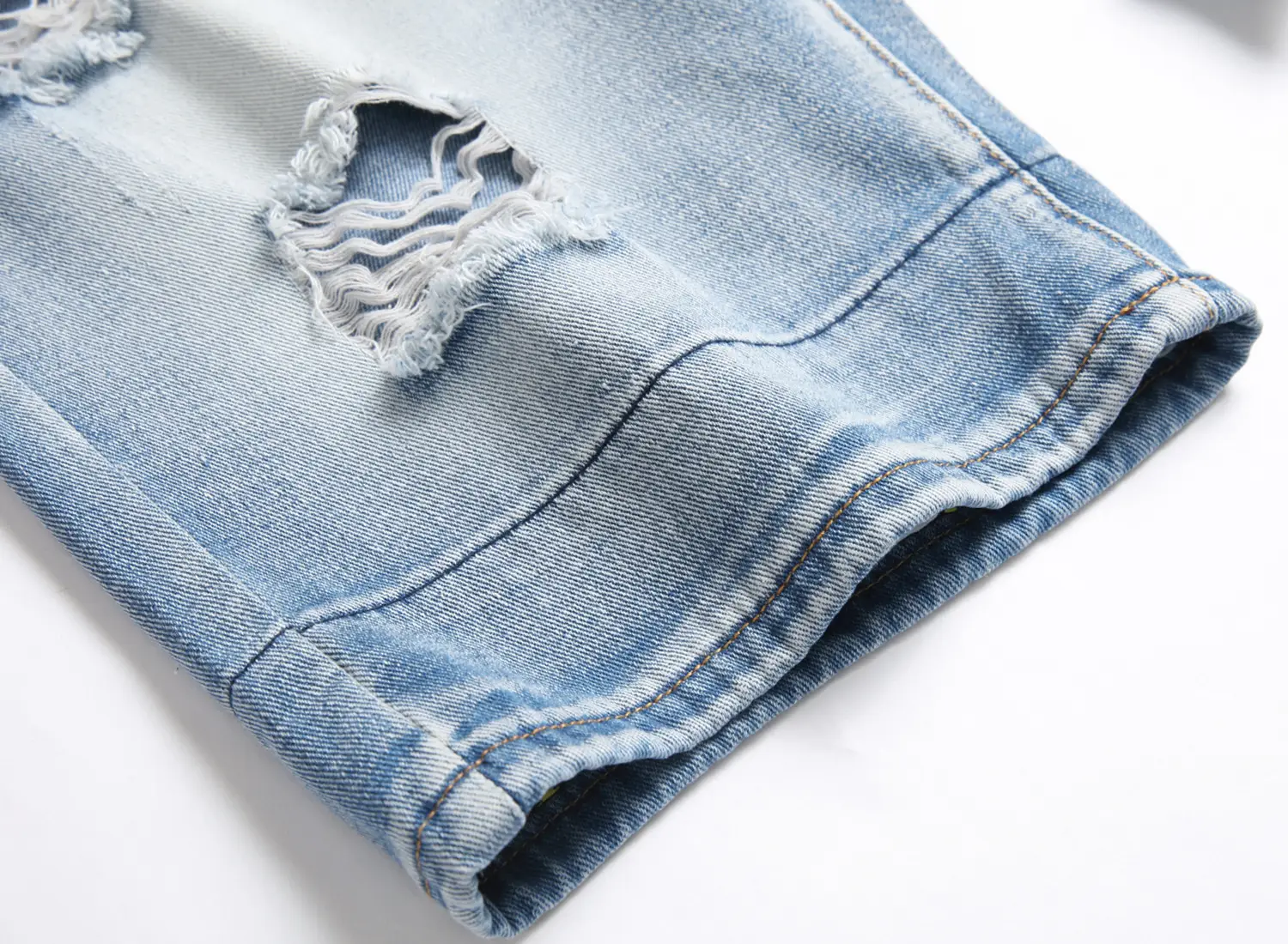 Men's 2023 Denim Shorts Set with Colorful Cuff — feature 25
