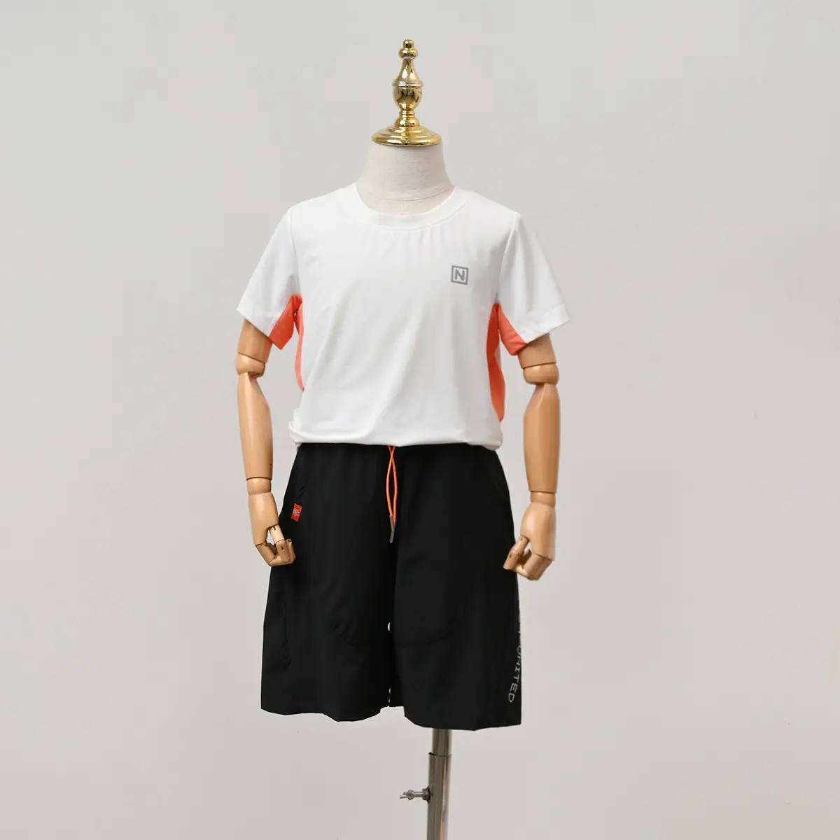 Men White Red Orange Cotton Shorts Medium Large - Image 6