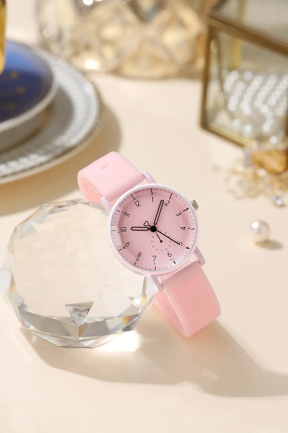 Women's Pink Silicone Watch with Digital Display — feature 5