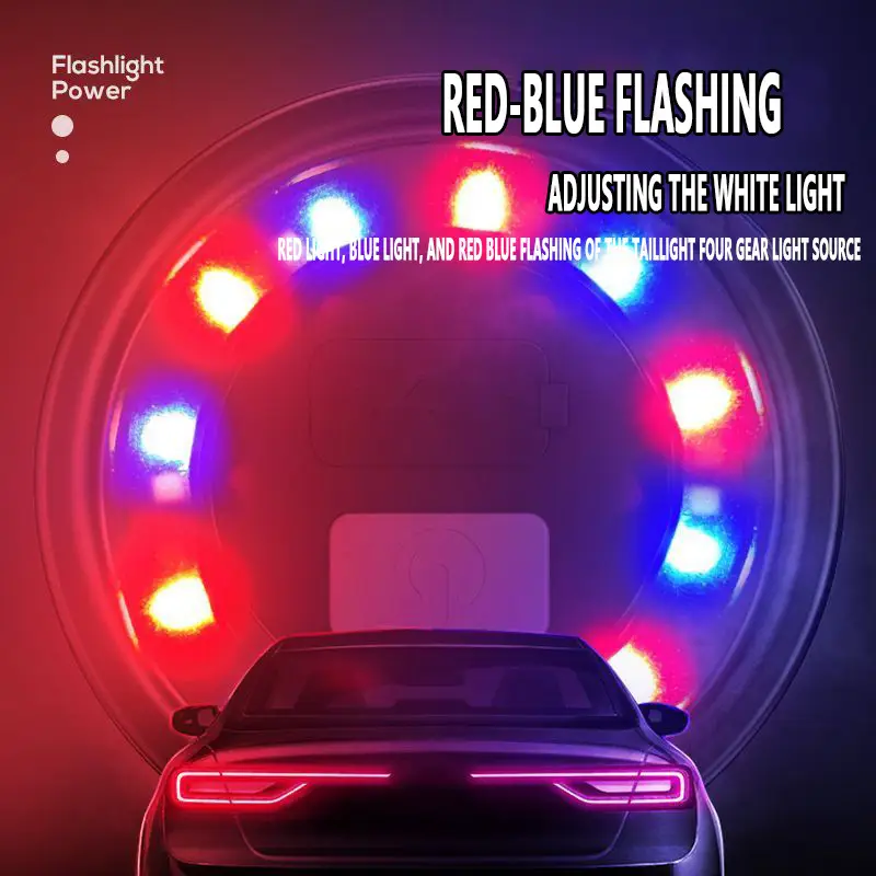 Cross-Border Red Blue Flashlight LED Zoom Rechargeable - Image 5