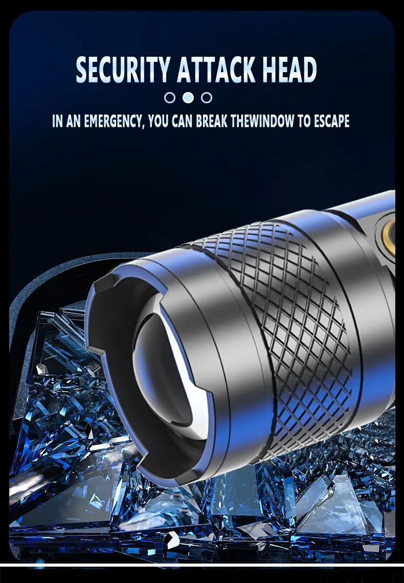 Cross-Border Red Blue Flashlight LED Zoom Rechargeable β feature 13