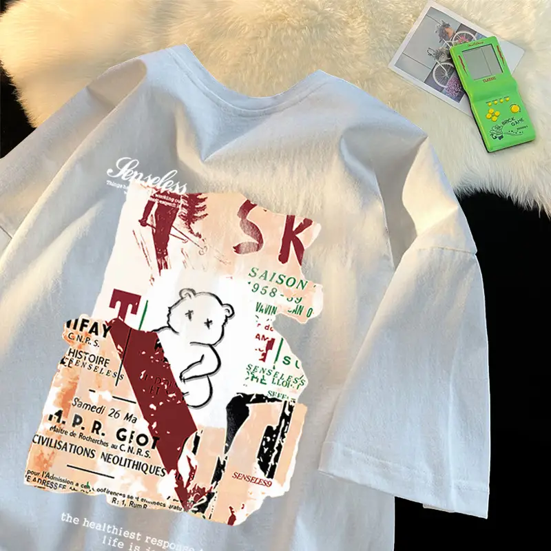100% Cotton Summer T-Shirt for Men Loose Fit Moisture Wicking