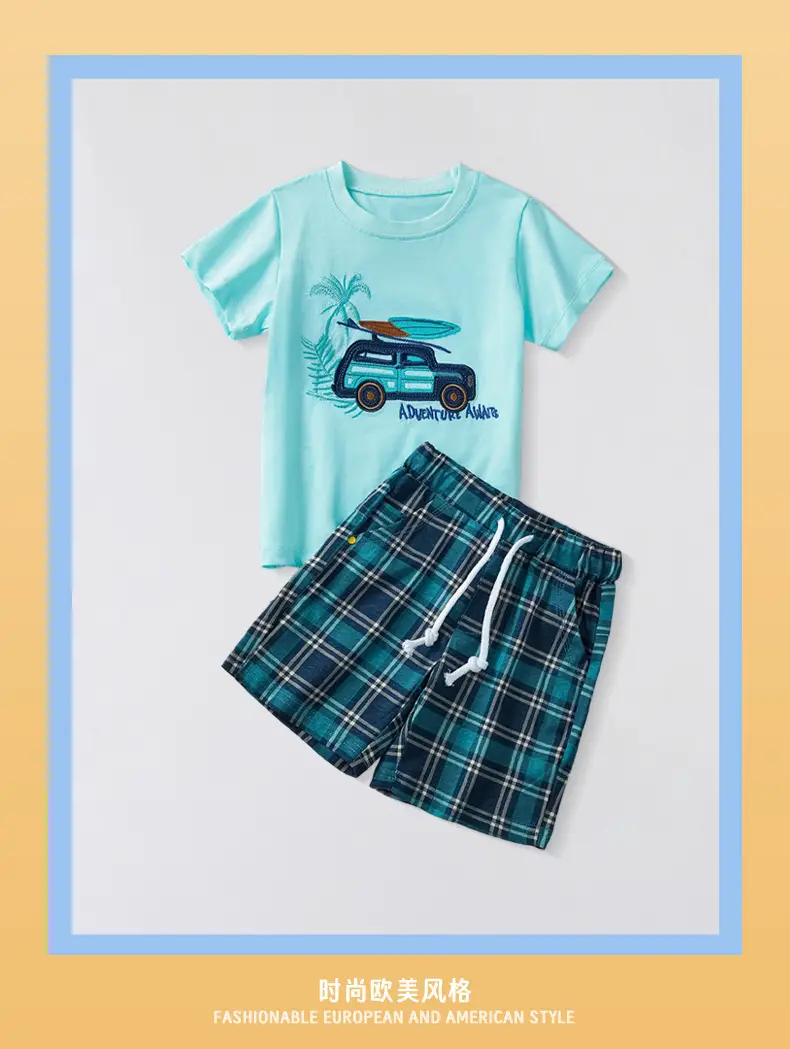 Boys Car Embroidered T-Shirt 2025 Summer — feature 3