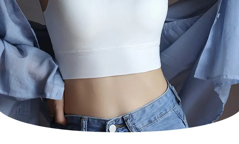 Women's White Camisole with Chest Pad All-In-One Top — feature 14