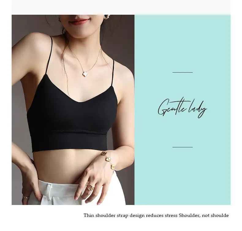 Women's White Camisole with Chest Pad All-In-One Top — feature 20