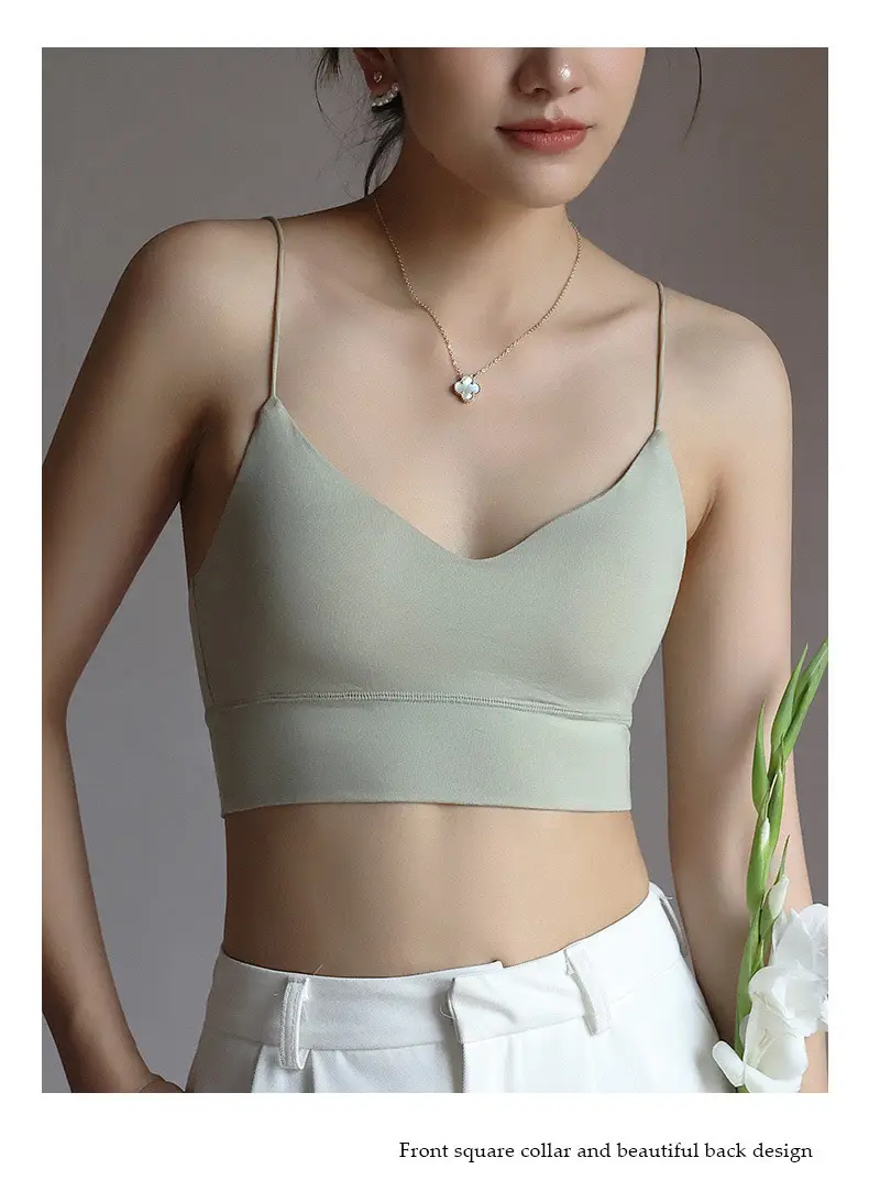 Women's White Camisole with Chest Pad All-In-One Top — feature 22