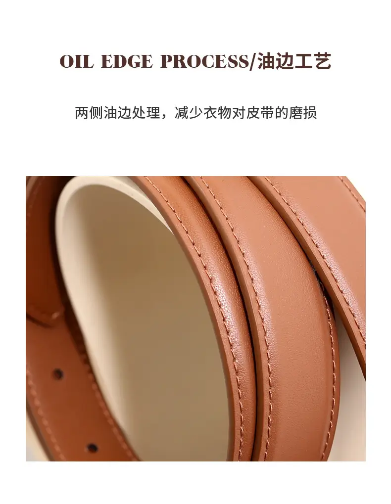 Black Leather Belt with Silver Buckle for Women โ feature 17