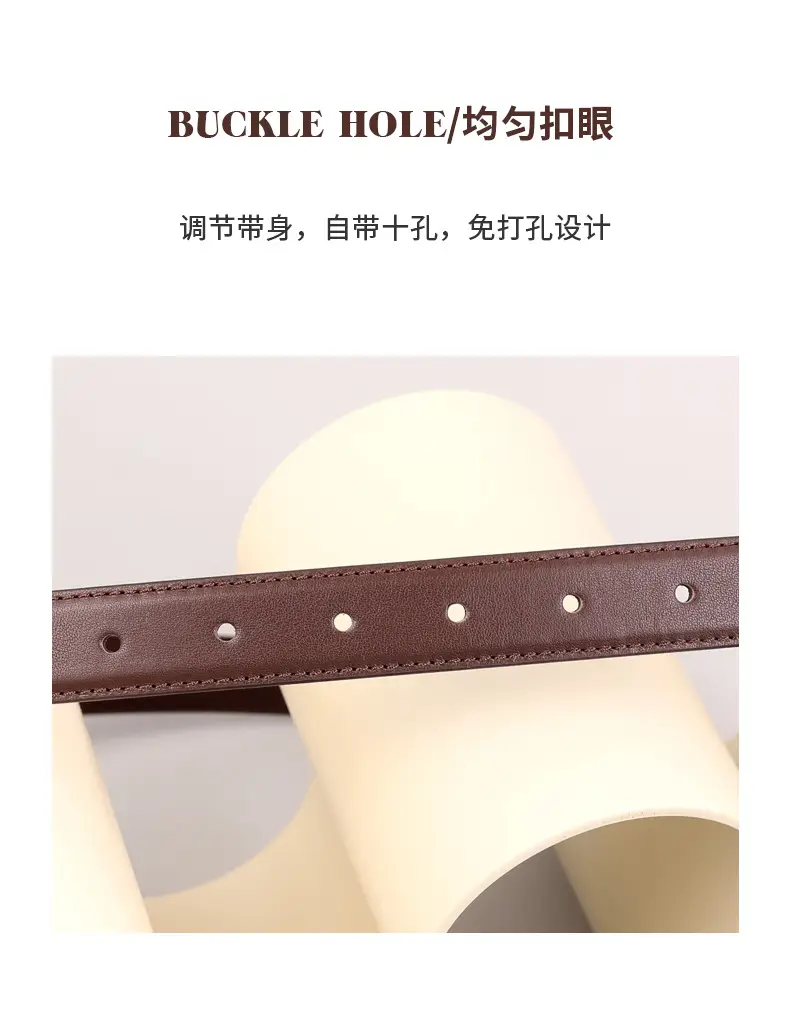 Black Leather Belt with Silver Buckle for Women โ feature 18