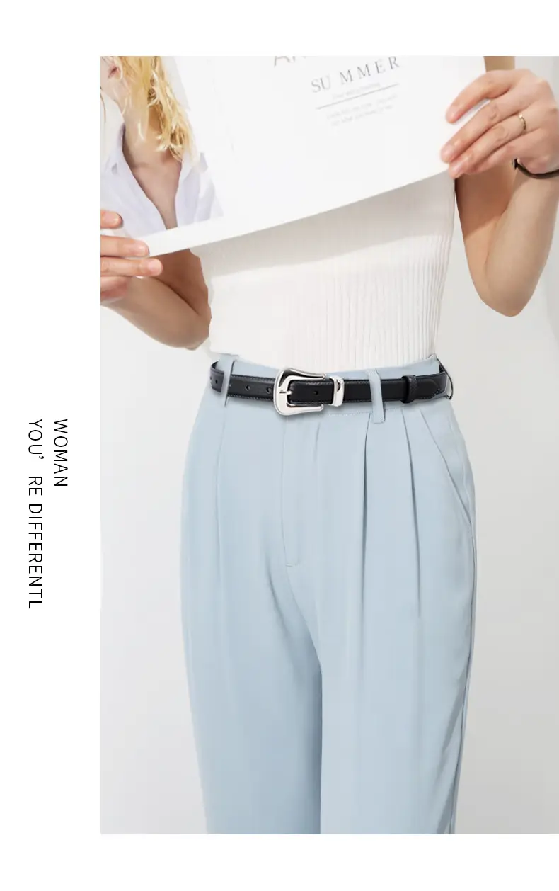 Black Leather Belt with Silver Buckle for Women โ feature 21