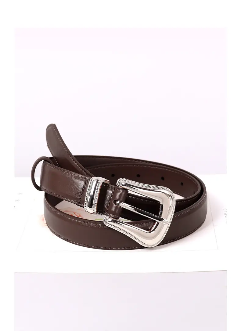 Black Leather Belt with Silver Buckle for Women โ feature 25