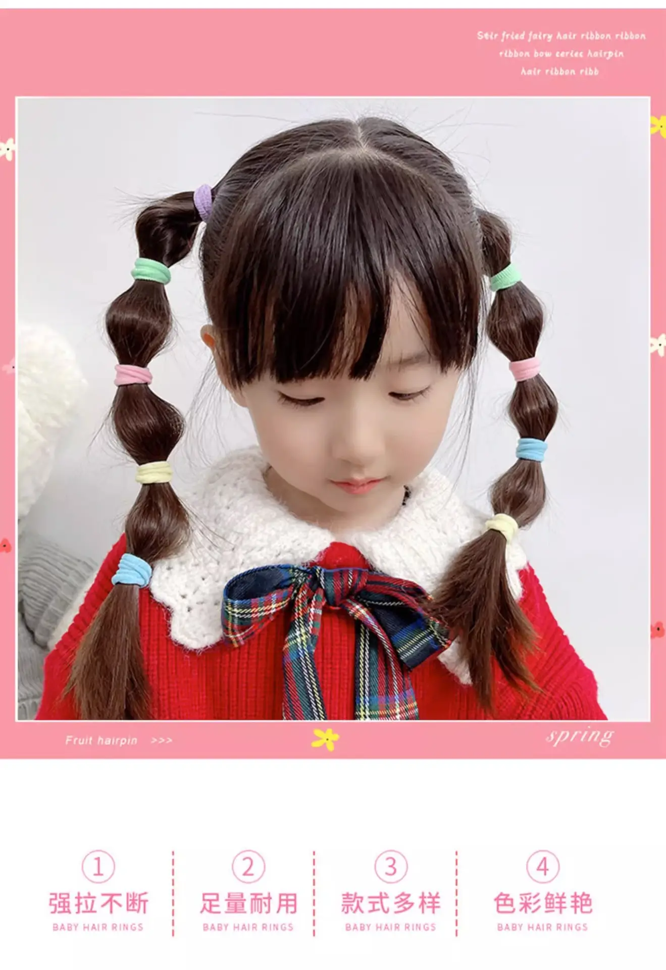 Super Magic Hair Bands for Girls, Pink, 100 Pcs, Lightweight & Non-Hurtful — feature 21
