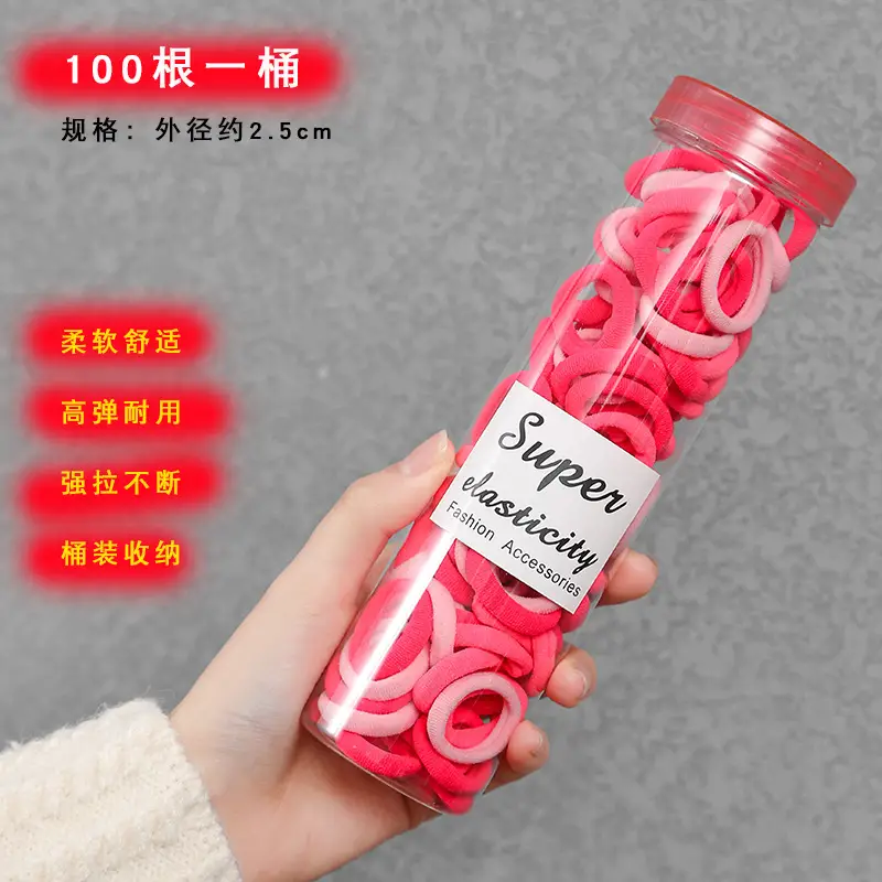 Super Magic Hair Bands for Girls, Pink, 100 Pcs, Lightweight & Non-Hurtful - Image 2