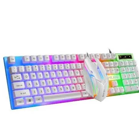 T6 wired colorful light-emitting backlit USB keyboard and mouse set