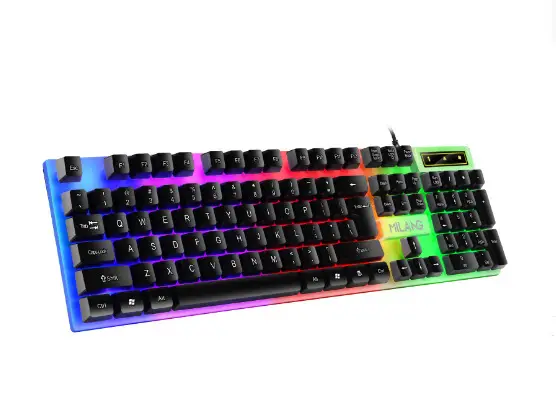 T6 wired colorful light-emitting backlit USB keyboard and mouse set