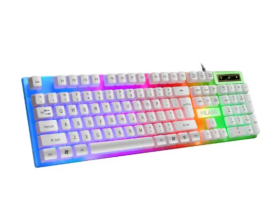T6 wired colorful light-emitting backlit USB keyboard and mouse set