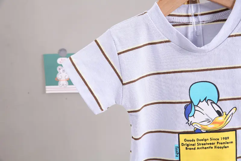 Kids Korean Striped T-Shirt Shorts Set Summer Boys — feature 10