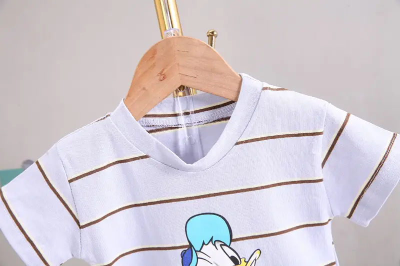 Kids Korean Striped T-Shirt Shorts Set Summer Boys — feature 7