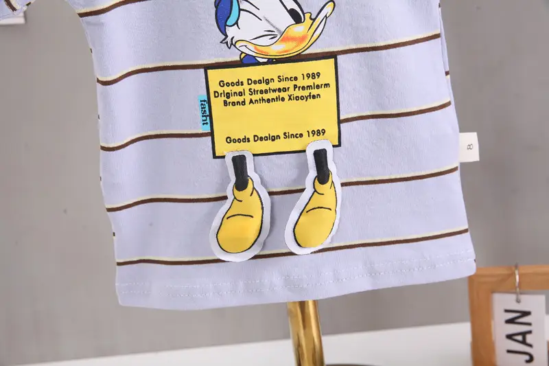 Kids Korean Striped T-Shirt Shorts Set Summer Boys — feature 9