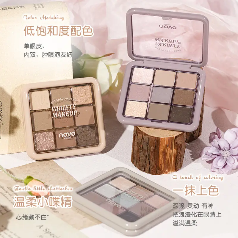 Novo Zhixin 9-Color Eyeshadow Palette Earth Tones - Image 7