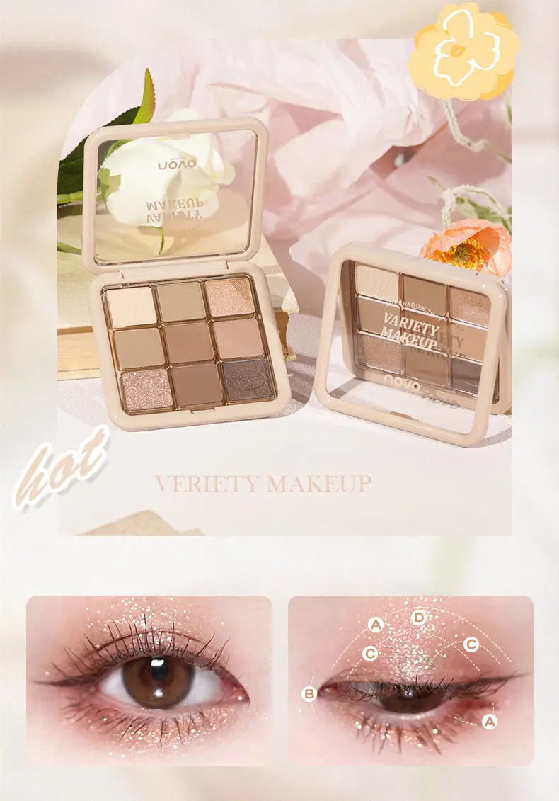Novo Zhixin 9-Color Eyeshadow Palette Earth Tones — feature 12