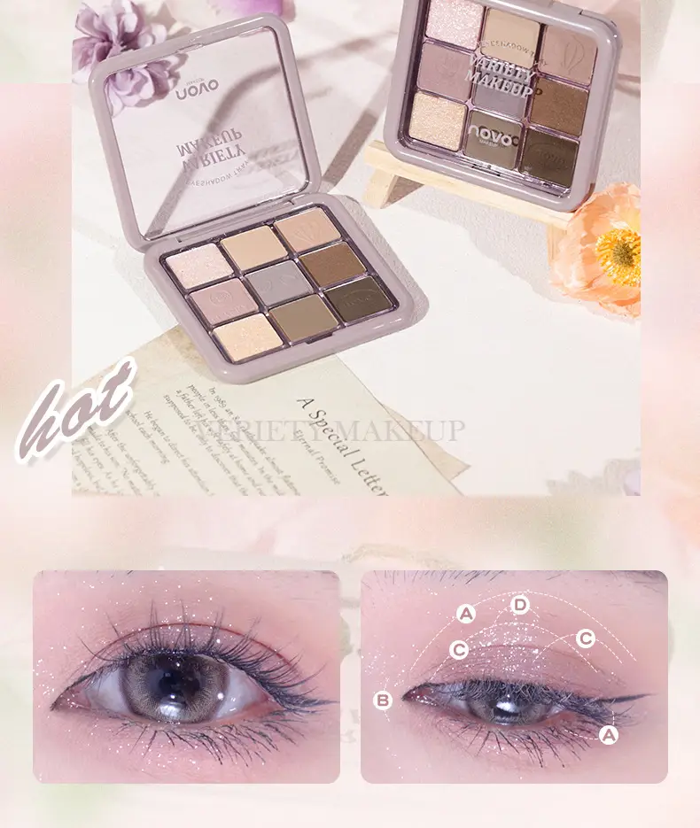 Novo Zhixin 9-Color Eyeshadow Palette Earth Tones — feature 14