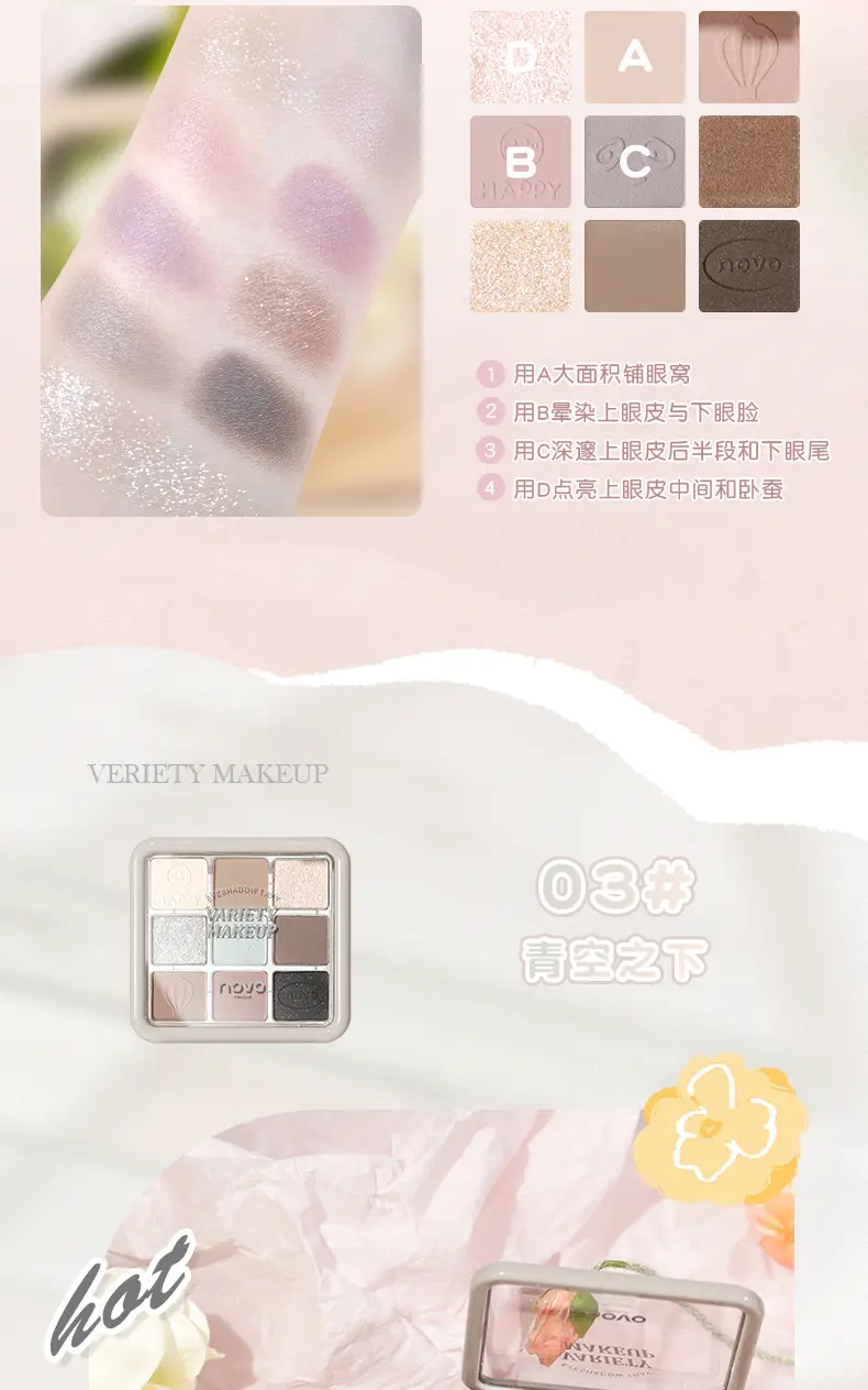 Novo Zhixin 9-Color Eyeshadow Palette Earth Tones — feature 15