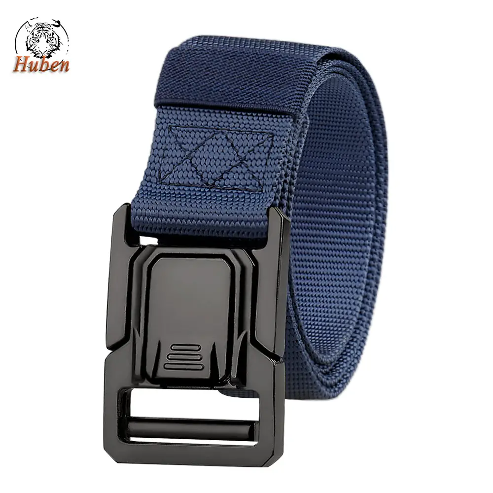 Men's Black Military Nylon Belt with Buckle - Image 5