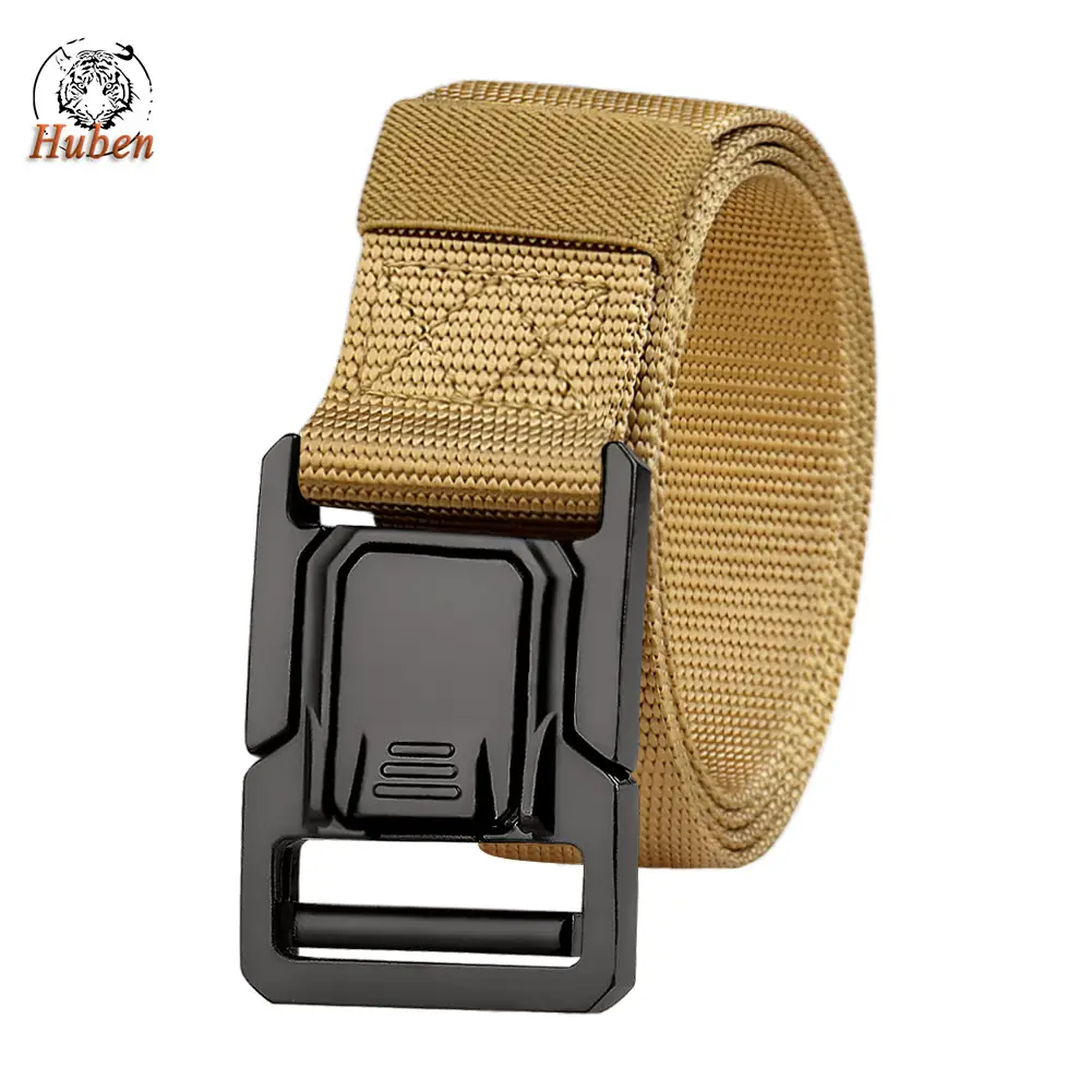 Men's Black Military Nylon Belt with Buckle - Image 2