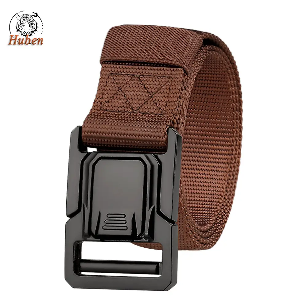 Men's Black Military Nylon Belt with Buckle - Image 6