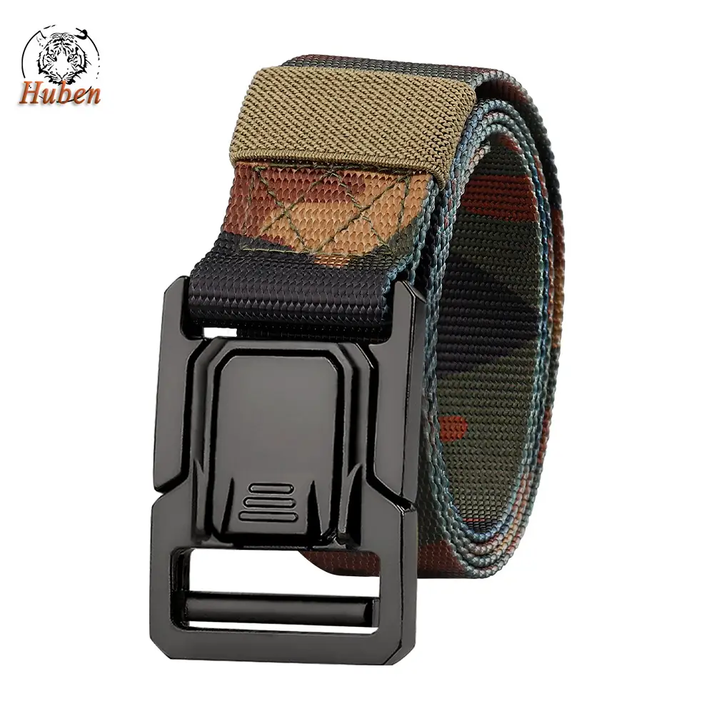 Men's Black Military Nylon Belt with Buckle - Image 7