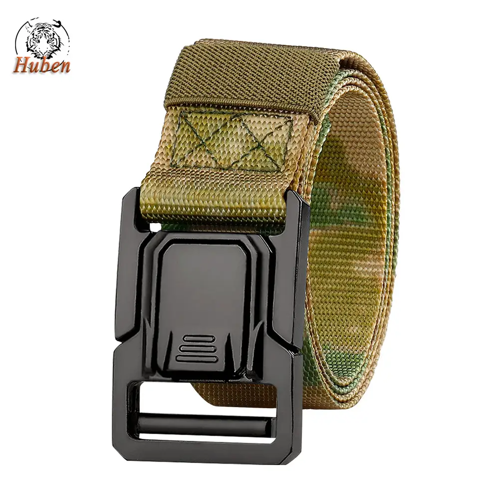 Men's Black Military Nylon Belt with Buckle - Image 9