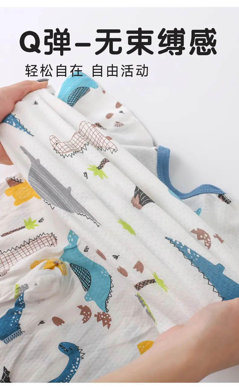Baby Jumpsuit Pure Cotton Summer Short Sleeve Climbing Pajamas — feature 7