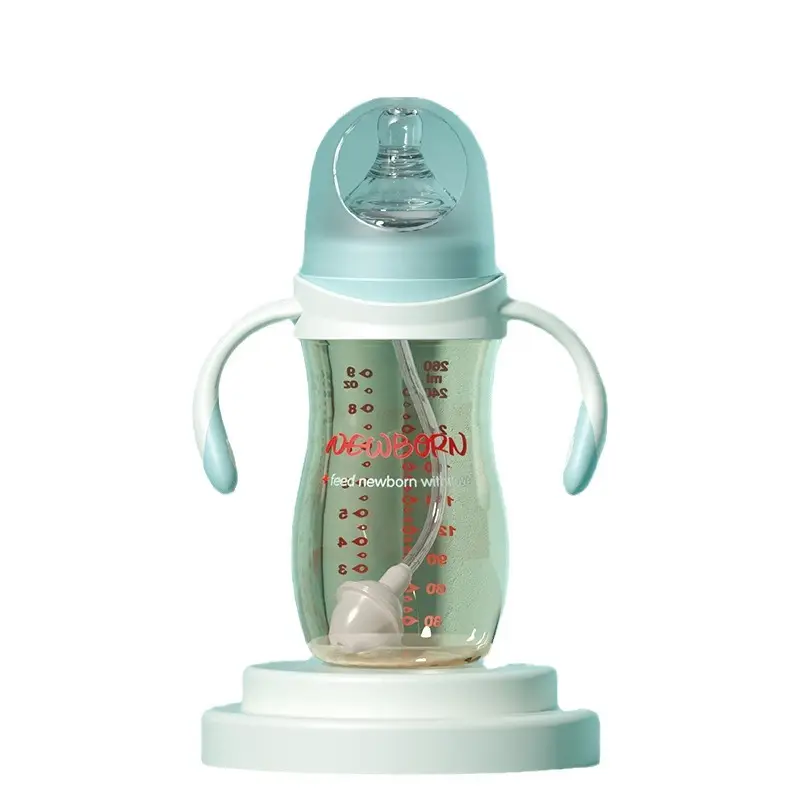 Bottle baby ppsu fall-resistant newborn big baby wide-caliber straw anti-flatulence duckbill water Cup
